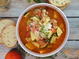 Healthy Zucchini Tomato Italian Sausage Soup