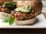 Hoisin-Glazed Salmon Burgers with Pickled Cucumber