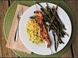 Honey Chicken Skewers with Grilled-Corn Salad