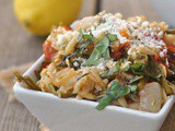 Lemon Garlic Orzo with Roasted Vegetables