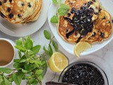 Lemon Ricotta Blueberry Pancakes with Blueberry Compote + Weekly Menu
