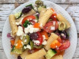 Mediterranean Olive and Feta Pasta Salad with Lemon Vinaigrette