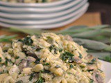 One Pot Creamy Mushroom and Spinach Orzo + Weekly Menu