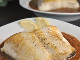 Pan Roasted Chilean Sea Bass with Red Pepper Sauce