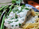 Pan Seared Salmon with Lemon Garlic Cream Sauce + Weekly Menu