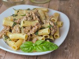 Pasta with Sausage, Basil, and Mustard