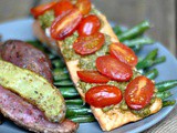 Pesto Salmon and Italian Veggies in Foil + Weekly Menu