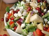 Pomegranate, Pear, and Pistachio Salad with Creamy Pomegranate Dressing + Weekly Menu