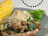 Portobello Mushrooms Stuffed with Sausage, Spinach, and Cheese + Weekly Menu