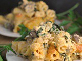 Pumpkin, Kale, and Sausage Pasta Bake