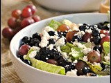 Salad with Blueberries, Grapes, and Almond Honey Mustard Dressing