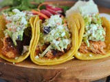 Salmon Tacos with Avocado Slaw