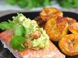 Salmon with Avocado Topping and Pan-Fried Plantains {Whole30} + Weekly Menu