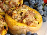 Sausage and Apple-Stuffed Acorn Squash + Weekly Menu