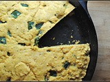 Skillet Corn Bread with Roasted Poblanos and Oregano