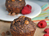 Skinny Chocolate-Banana Peanut Butter Chip Muffins