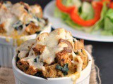 Spinach, Cheese, and Bacon Bread Puddings + Weekly Menu