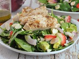 Strawberry-Avocado Chicken and Spinach Salad with Poppyseed Dressing