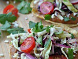 Superfast Bean Tostadas with Cabbage Slaw + Weekly Menu