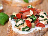 Tomato and Mozzarella Salad over Ricotta Toast