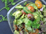 Tomato Cucumber Avocado Salad with Basil Pesto