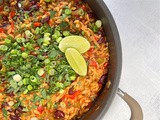 Vegan Cajun Orzo and Bean Skillet