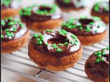 Whole Wheat Baked Banana Doughnuts with Chocolate Ganache