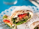 Whole-wheat Wraps with Grilled Veggies, Feta & Hummus