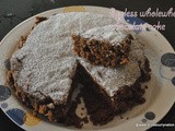 Eggless Whole wheat Chocolate almond cake recipe, how to make Basic Wheat flour Chocolate cake