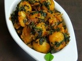 Babypotatoes Fenugreek Leaves Curry/ Aloo Methi Sabzi