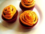 Chocolate Pumpkin Cupcake With Orange Cream Cheese Frosting