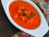 Cottage Cheese In Red Capsicum Gravy/Paneer in Red Bellpepper Gravy