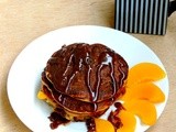 Eggless Brown Rice & Peach Pancakes