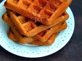 Eggless, Butterless, Sugarfree Barnyard Millet/Kuthiravaali & Dates Waffle with Palm Jaggery