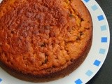 Eggless, Butterless, Sugarless Carrot & Chocolate Chips Cake