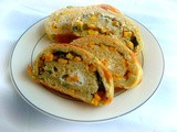 Eggless Cheesy Corn & Coriander Swirl Bread