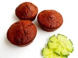 Eggless Chocolate,Cucumber & Walnut Muffins