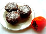Eggless Chocolate Persimmon Muffins