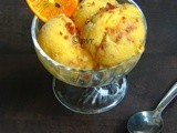 Eggless Clementine Gelato with Salted caramel Flakes