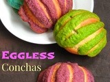 Eggless Conchas/Eggless Mexican Sweet Bread