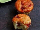 Eggless Jam Swirled Muffins