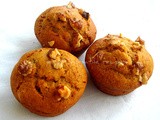 Eggless & Sugarless Walnut Banana Wholewheat Muffins