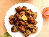 Keerai Medhu Pakodas/Amaranth Leaves Soft Pakoras