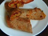 Ragi Chappathi Rolls with Spicy Potato Masala/Potato Stuffed Fingermillet Chappathi Rolls