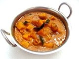 Raw Banana Tangy Gravy/Vazhakkai Puli Kootu