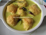 Bonda Mor Kuzhambu/Ullundhu Bonda Mor Kuzhambu/Urad Dal Fritters in Spiced Yogurt Curry