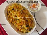 Carrot Rice/Simple Carrot Rice – Easy Lunch Box Recipe/Carrot Sadham