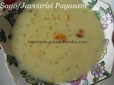 Javvarisi Payasam with Vellam/Sago Kheer with Jaggery/Sabudana Kheer