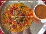 Oats Uthappam/Instant Oats Uthappam