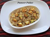 Paneer Pulav Recipe/Paneer Pulav with Fresh Ground Masala/How to make Paneer Pulav with step by step photos